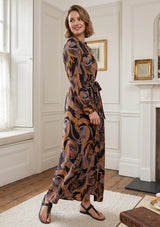 ibBan Cotton Silk Printed Long Dress -Azliya