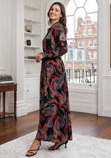 ibBan Cotton Silk Printed Long Dress -Azliya