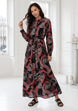ibBan Cotton Silk Printed Long Dress -Azliya