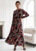 ibBan Cotton Silk Printed Long Dress -Azliya