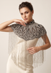ibBan Silver & Gold Beaded Net Neck Party Cape - Lulwa