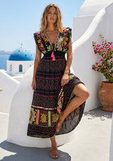 ibBan Hand Embroidered Long Dress | Luxury Bohemian Long Dress - Orla