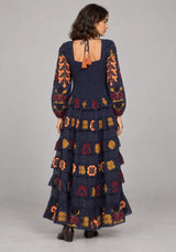 ibBan Printed Cotton Maxi Dress with Ruffle Details - Zara