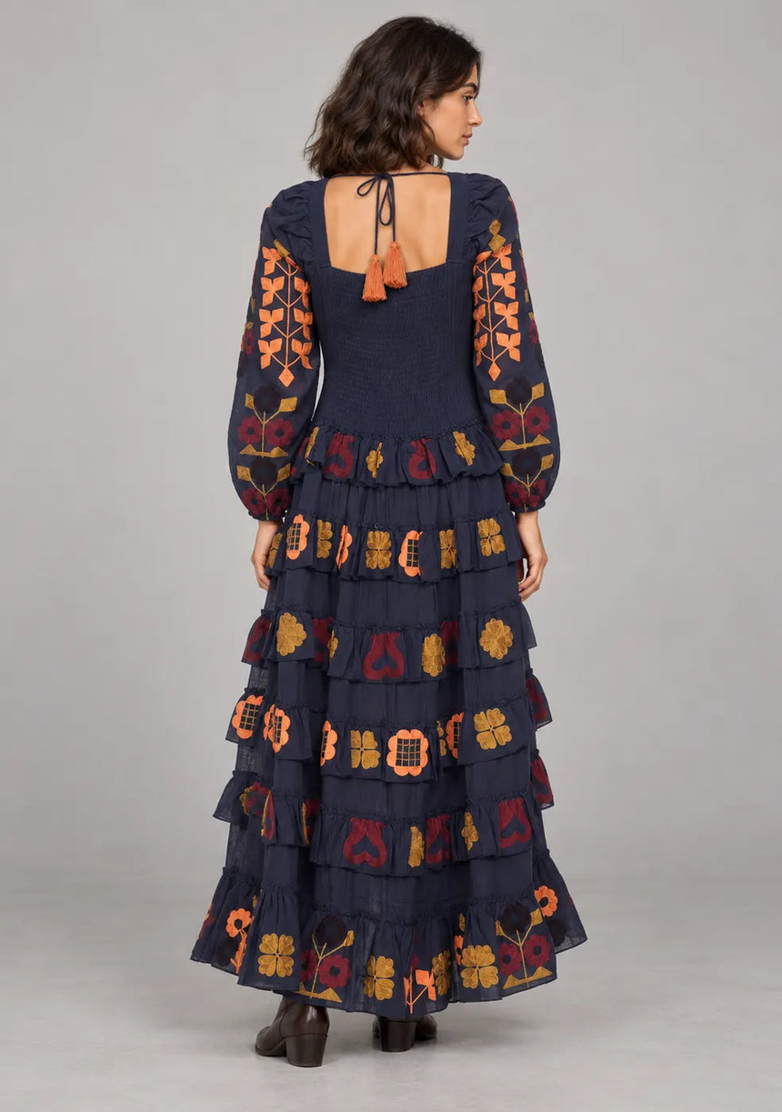 ibBan Printed Cotton Maxi Dress with Ruffle Details - Zara