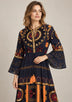 ibBan Embroidered Cotton Long Tunic with Tassel Tie - Hami