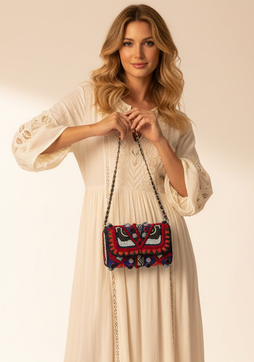 Bolso de lona bordado para mujer - Reina