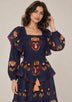 ibBan Printed Cotton Long Dress with Ruffle - Sona
