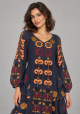 ibBan Printed Cotton Maxi Dress with Ruffle Details - Zara