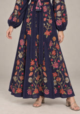 ibBan Floral Embroidered Maxi Dress with Tassel - Ravila