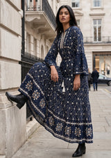 ibBan Hand Embroidered Winter Tunic Dress | Luxury Bohemian Elegance - Melida