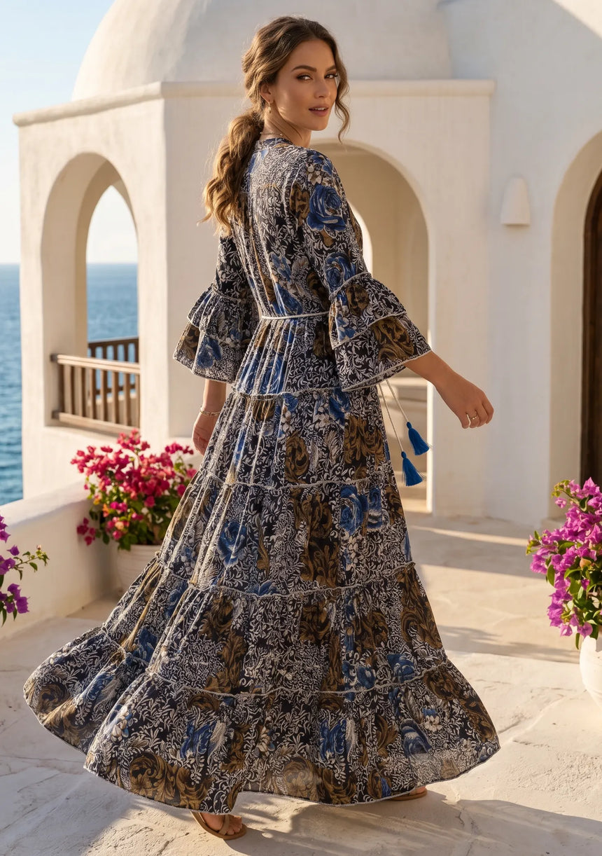 ibBan Premium Printed Cotton Long Tunic Dress -Lara Tunic