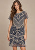 ibBan Party Midi Dress with Hand Beadwork & Fringe - Darya