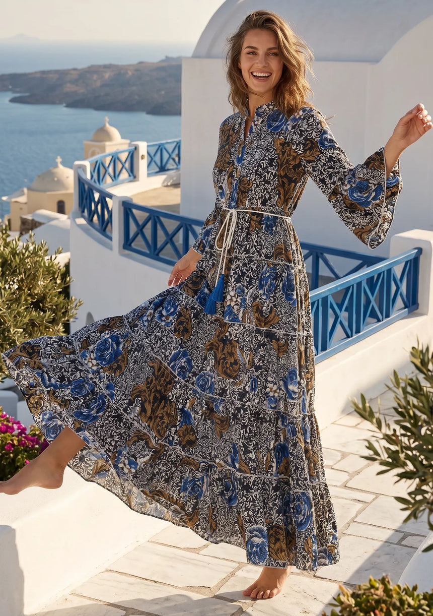 ibBan Premium Printed Cotton Long Tunic Dress -Lara Tunic