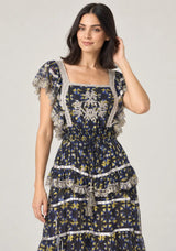 ibBan Floral Cotton Georgette Long Dress - Kausar