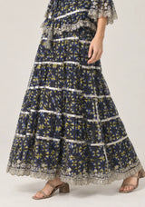 ibBan Floral Cotton Georgette Long Dress - Kausar