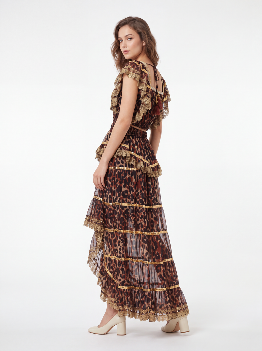 ibBan Cotton Georgette Long Dress - Anaab