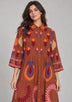 ibBan Embroidered Cotton Tiered Shirt Collor Tunic  - Ambir