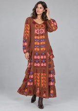 ibBan Printed Cotton Maxi Dress with Ruffle Details - Zara
