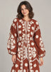 ibBan Floral Print Cotton Maxi Dress with Tassel Tie - Ayat