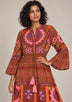 ibBan Embroidered Cotton Long Tunic with Tassel Tie - Hami