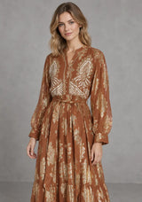ibBan Embellished Lurex Long Dress with Metallic - Varsha
