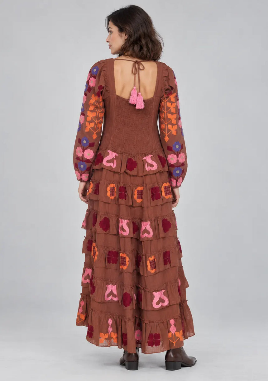 ibBan Printed Cotton Maxi Dress with Ruffle Details - Zara