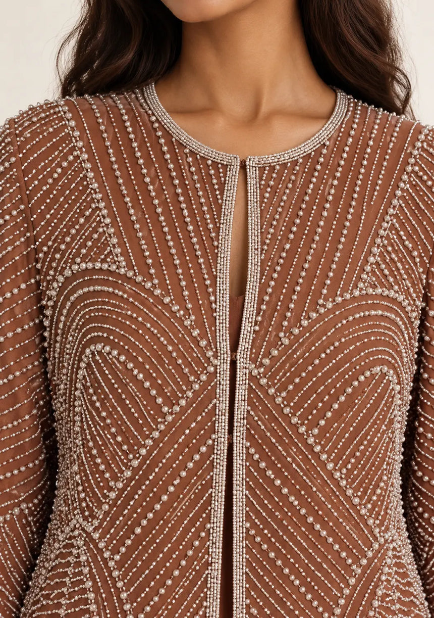 ibBan Women’s  Beaded Jacket and Pant Set - Zarina