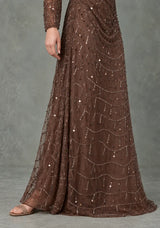 ibBan Women’s Party Long Dress with Hand Embroidery -Sobia