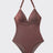 ibBan Suncoast brown women's one-piece halter swimsuit full view