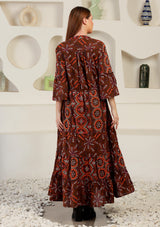 ibBan Cotton Schiffli Embroidered Long Tunic Dress - Brsa