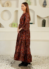 ibBan Cotton Schiffli Embroidered Long Tunic Dress - Brsa