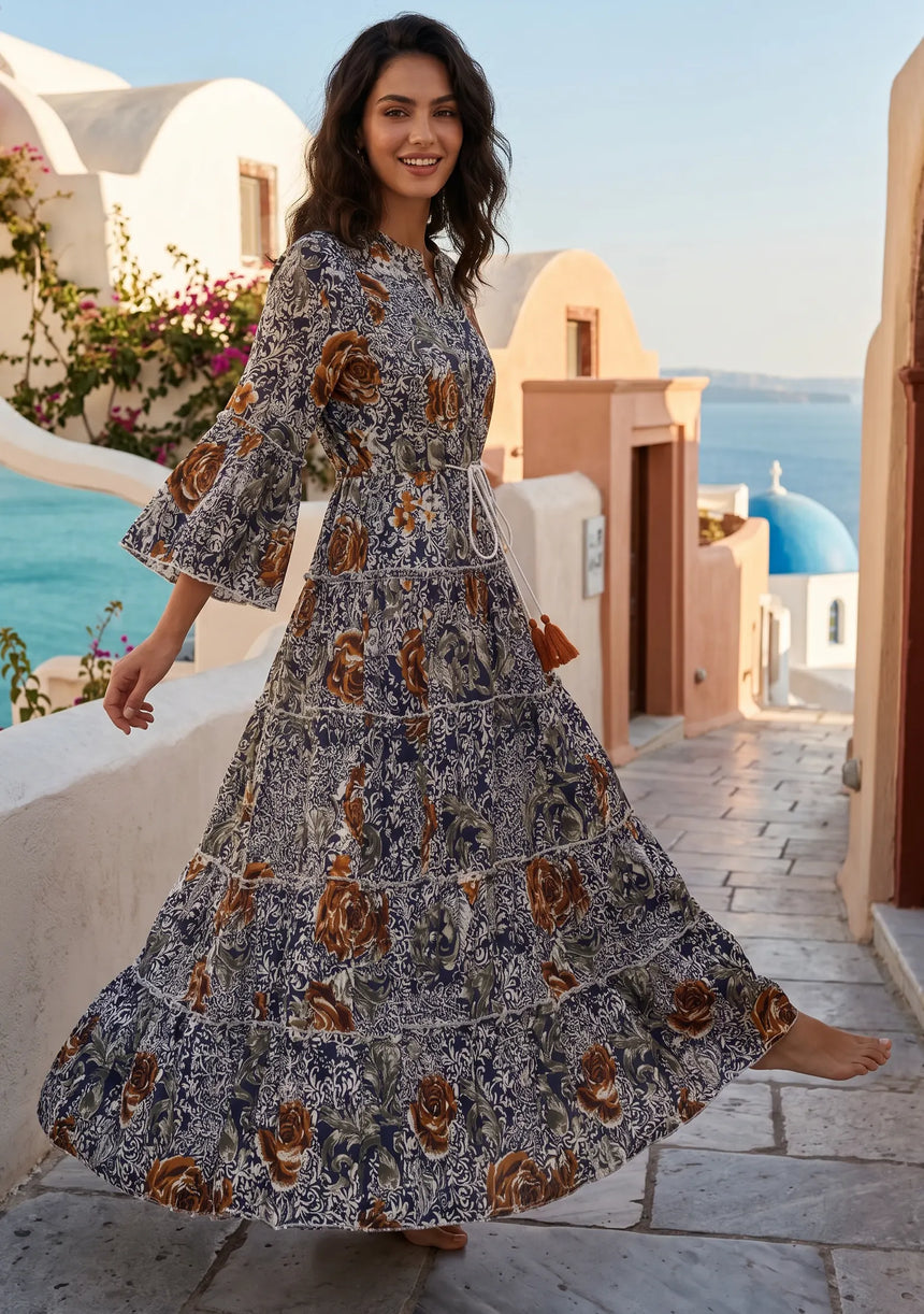 ibBan Premium Printed Cotton Long Tunic Dress -Lara Tunic