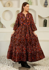ibBan Cotton Schiffli Embroidered Long Tunic Dress - Brsa