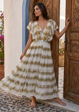 ibBan Hand Embroidered Maxi Dress | Premium Cotton Resort Dress for Women - Mandala Dress