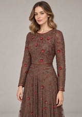 ibBan Women’s Party Long Dress with Hand Embroidery -Qamira