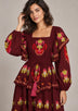 ibBan Printed Cotton Long Dress with Ruffle - Sona