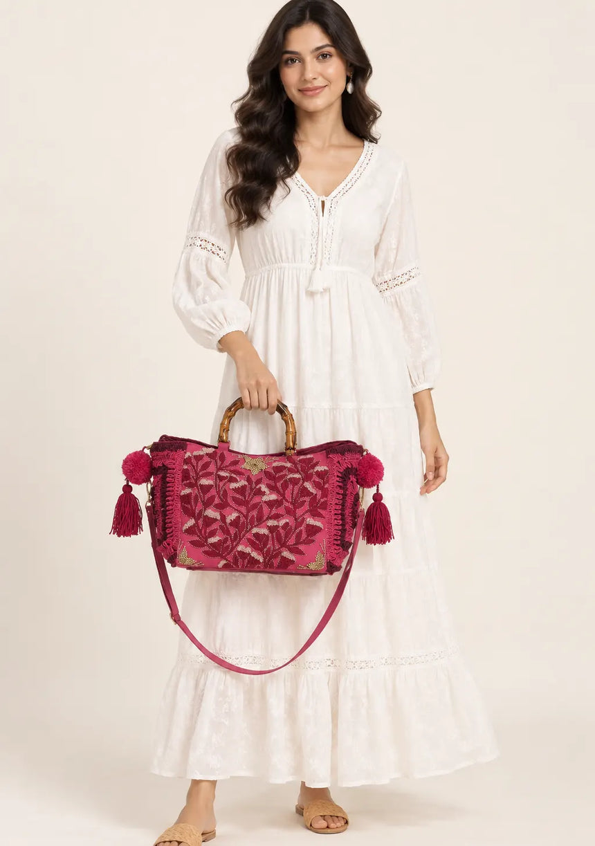 ibBan Embellished hand Embroidery Tote Bag - Seba
