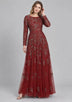 ibBan Women’s Embroidered  Party Long Dress -Anfal