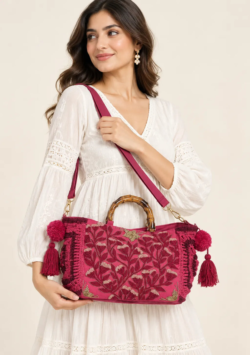 ibBan Embellished hand Embroidery Tote Bag - Seba