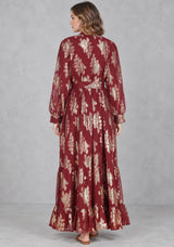 ibBan Embellished Lurex Long Dress with Metallic - Varsha