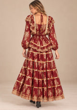 ibBan Cotton Lurex Tiered Long Dress - Chari