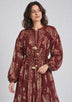 ibBan Floral Lurex Cotton Long Dress - Mavi