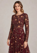 ibBan Women’s Party Long Dress with Hand Embroidery -Qamira