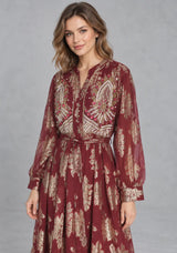 ibBan Embellished Lurex Long Dress with Metallic - Varsha