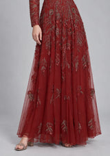 ibBan Women’s Embroidered  Party Long Dress -Anfal
