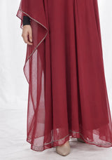 ibBan Women’s Hand Embroidered Georgette Kaftan Dress -Tanzeen