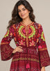 ibBan Embroidered Cotton Long Tunic with Tassel Tie - Hami