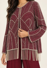 ibBan Women’s  Beaded Jacket and Pant Set - Zarina