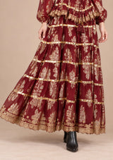 ibBan Cotton Lurex Tiered Long Dress - Chari