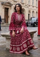 ibBan Hand Embroidered Winter Tunic Dress | Luxury Bohemian Elegance - Melida